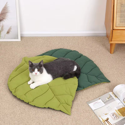 Leaf Shape Pet Mat Cotton Thickened Cat Dog Bed Cushion Four Season Soft Sleeping Pad for Crate Kennel Sofa Floor Use
