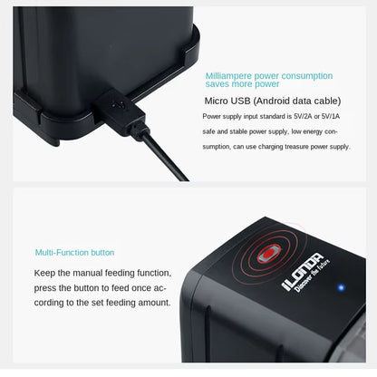 Ilonda Fish Tank Aquarium Wifi Automatic Feeder 170ML Remote Intelligent Feeder Timed Flake Pellet Feed