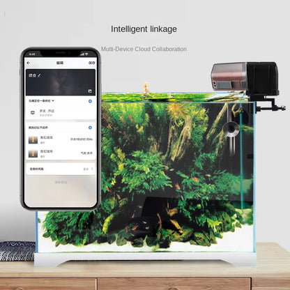 Ilonda Fish Tank Aquarium Wifi Automatic Feeder 170ML Remote Intelligent Feeder Timed Flake Pellet Feed