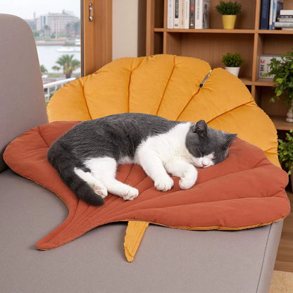 Leaf Shape Pet Mat Cotton Thickened Cat Dog Bed Cushion Four Season Soft Sleeping Pad for Crate Kennel Sofa Floor Use