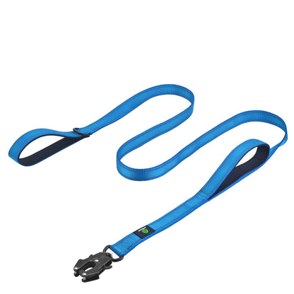 Traffic Handle Dog Leashes Two Padded Soft Handles Strong Dog Leash Metal Hook Training Dog Lead 1.8M