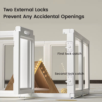 Dog Fence Pet Playpen, Clear Dog Playpen, No-Tool Dog Playpen and Kennel Playpen, Suitable for Small and Medium Dogs, Cats