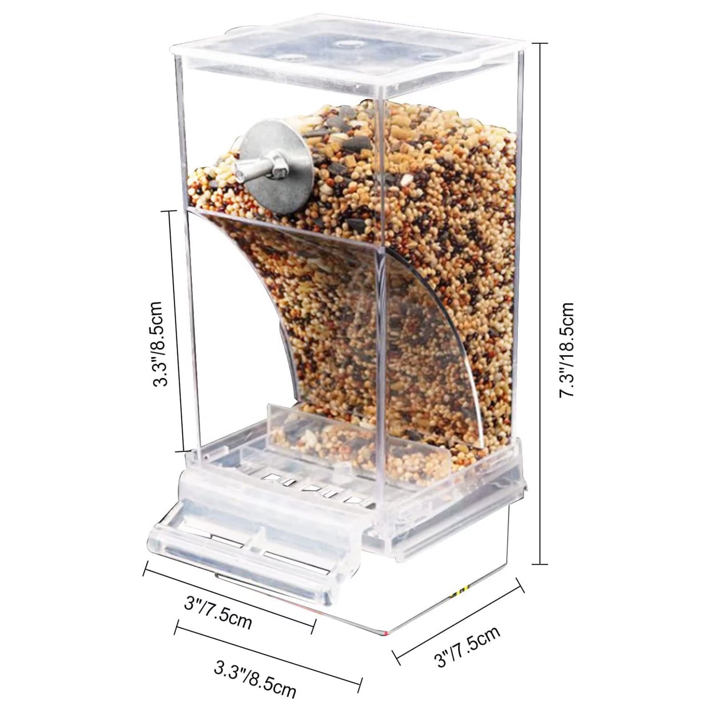 Bird Feeder Acrylic Automatic Bird Food Container Parrot Feeder Drinker Transparent House Type Feeding Cage Birds Feed Tray