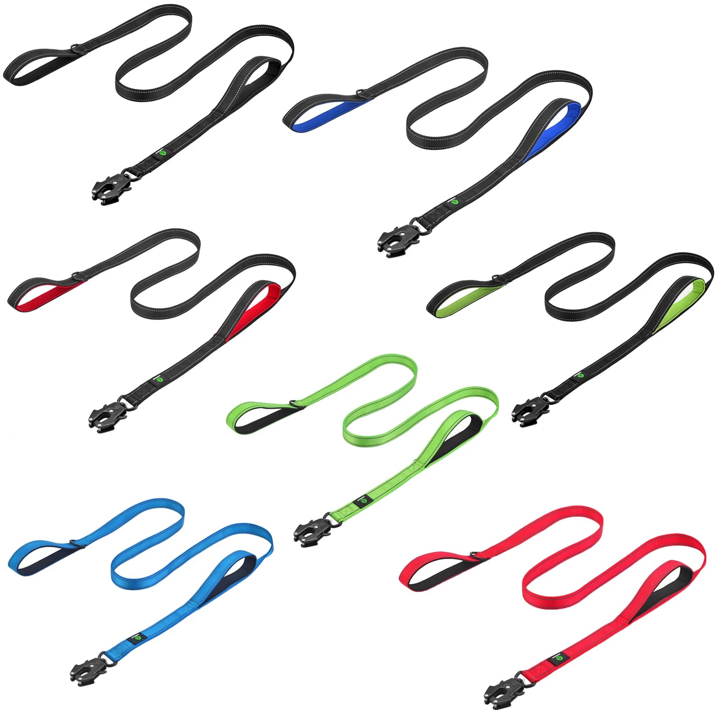 Traffic Handle Dog Leashes Two Padded Soft Handles Strong Dog Leash Metal Hook Training Dog Lead 1.8M