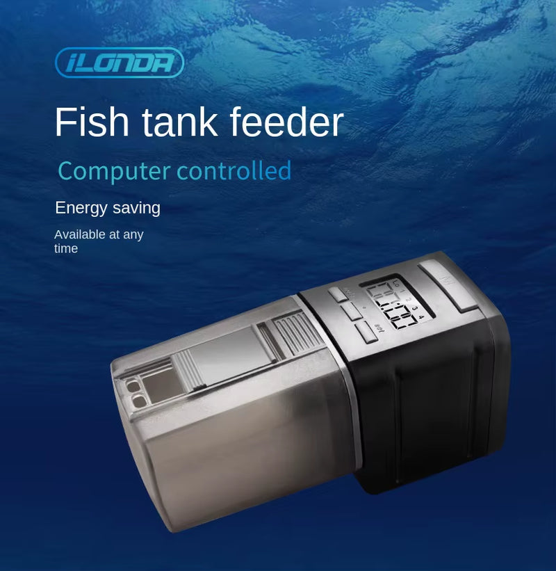Ilonda Fish Tank Aquarium Wifi Automatic Feeder 170ML Remote Intelligent Feeder Timed Flake Pellet Feed
