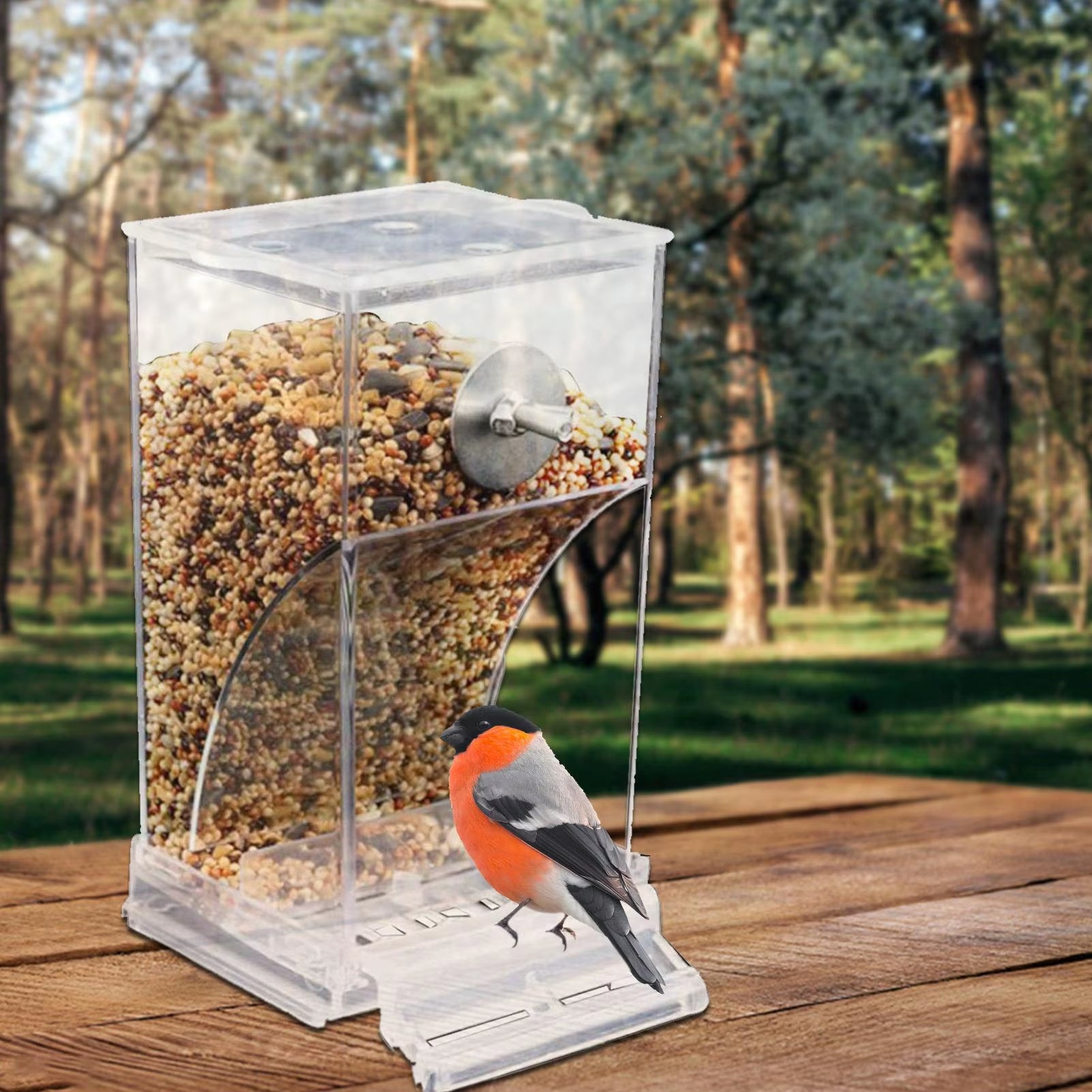 Bird Feeder Acrylic Automatic Bird Food Container Parrot Feeder Drinker Transparent House Type Feeding Cage Birds Feed Tray