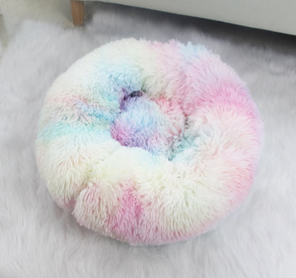 Home Plush Pet Nest Winter Cat Nest Dog Nest Warm Detachable and Washable round Cat Nest Pet Bed Seasonal Universal Decoration
